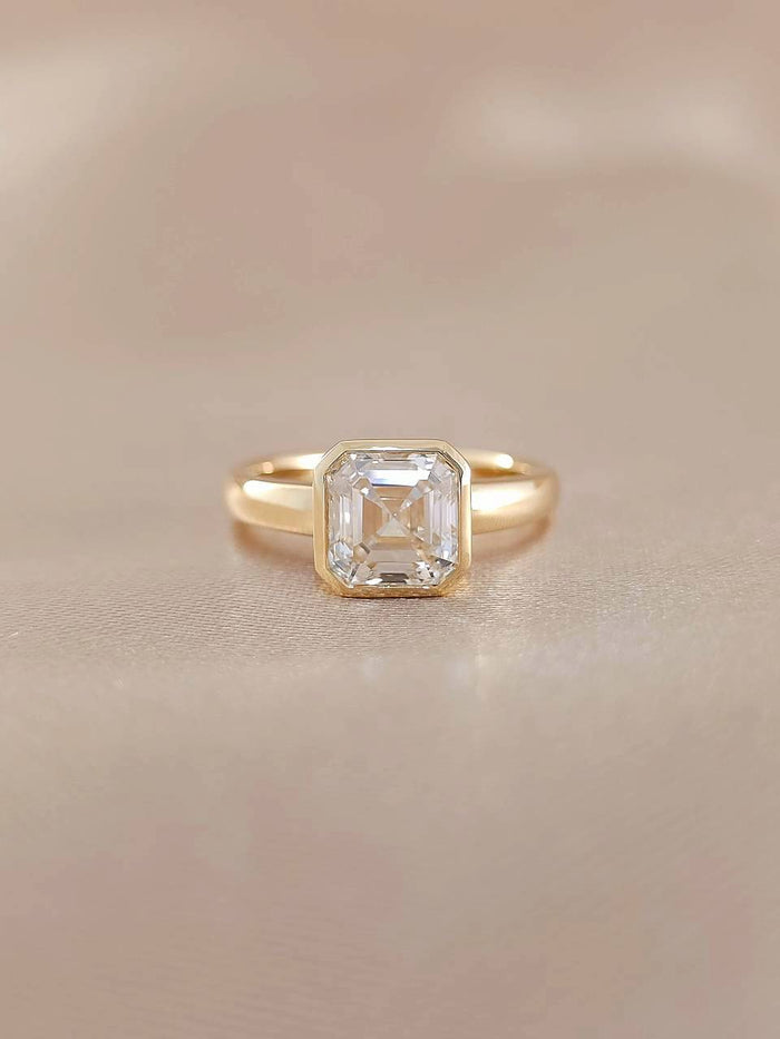 Asscher Cut Diamond Bezel Ring