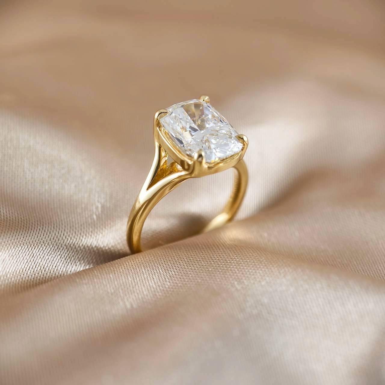 Cushion Cut Bezel Love Ring