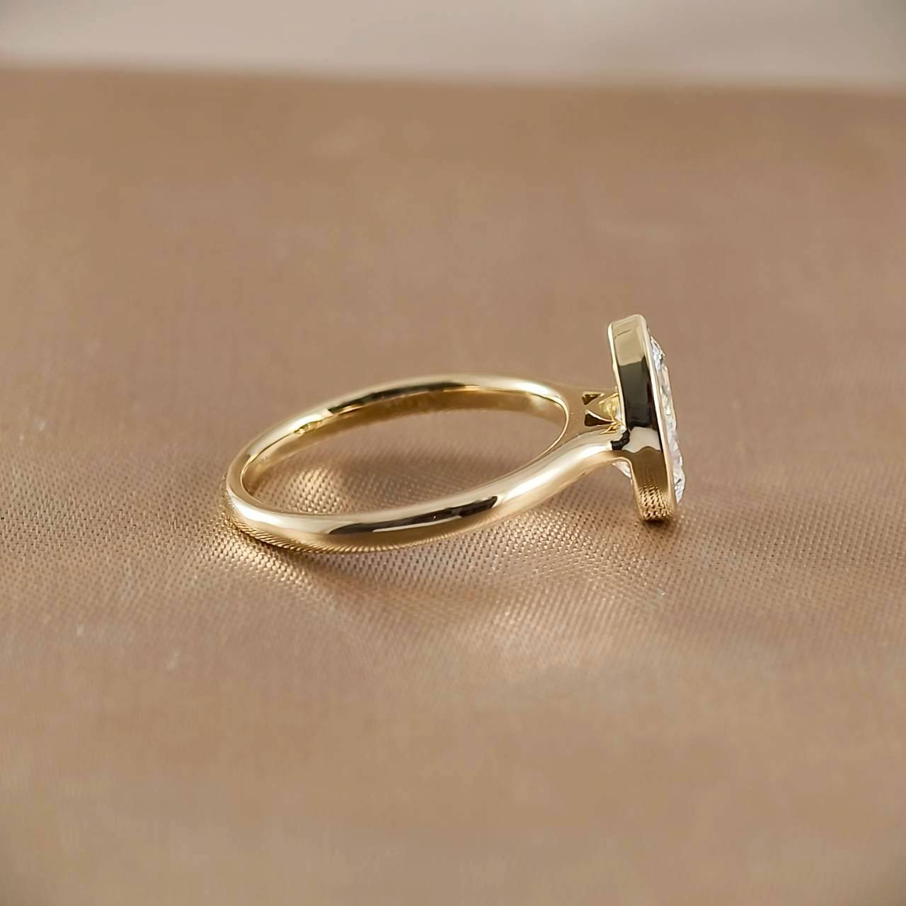 Pear Cut Bezel Love Ring