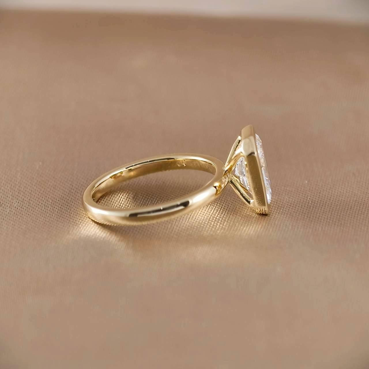 Radiant Cut Bezel Love Ring