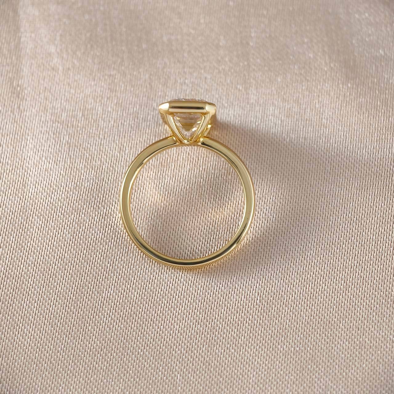 Emerald Cut Bezel Love Ring