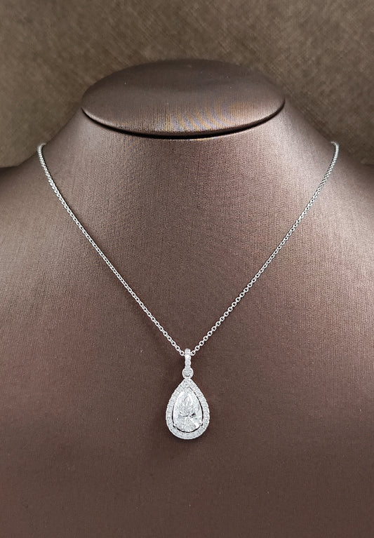 Pear Cut Lab Grown Diamond Pendant Necklace
