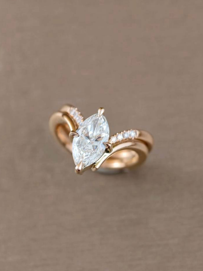 Aurora Marquise Infinity Twist Lab Grown Diamond Engagement Ring | IGI Certified