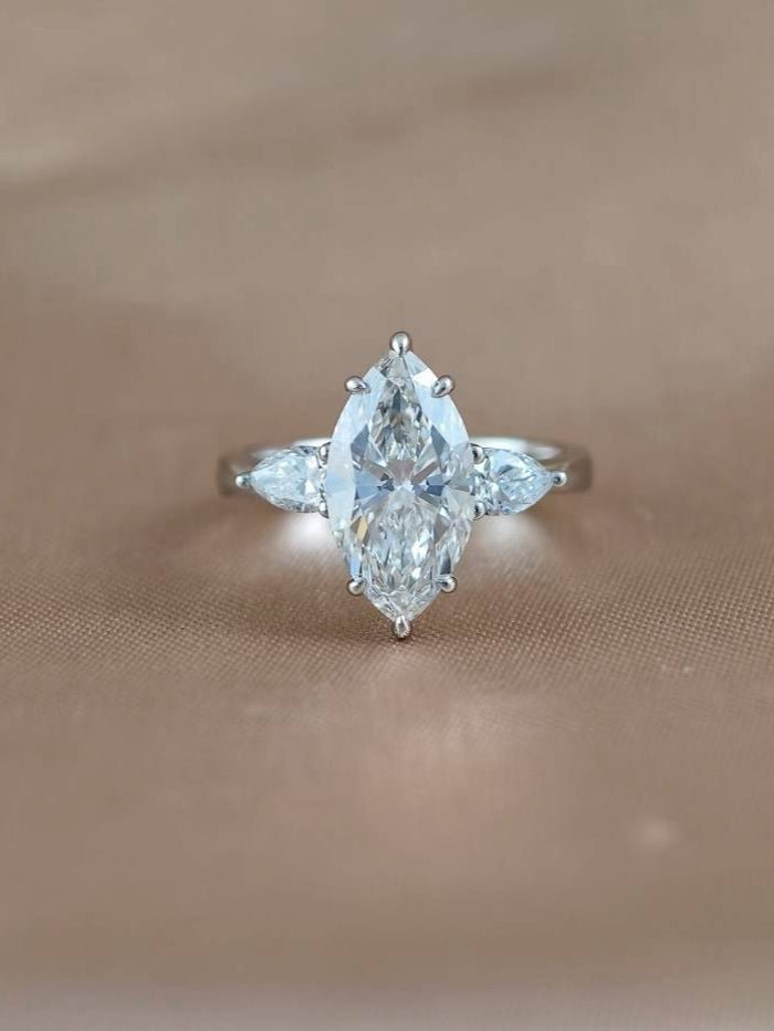 Marquise Three stone Lab grown diamond Ring