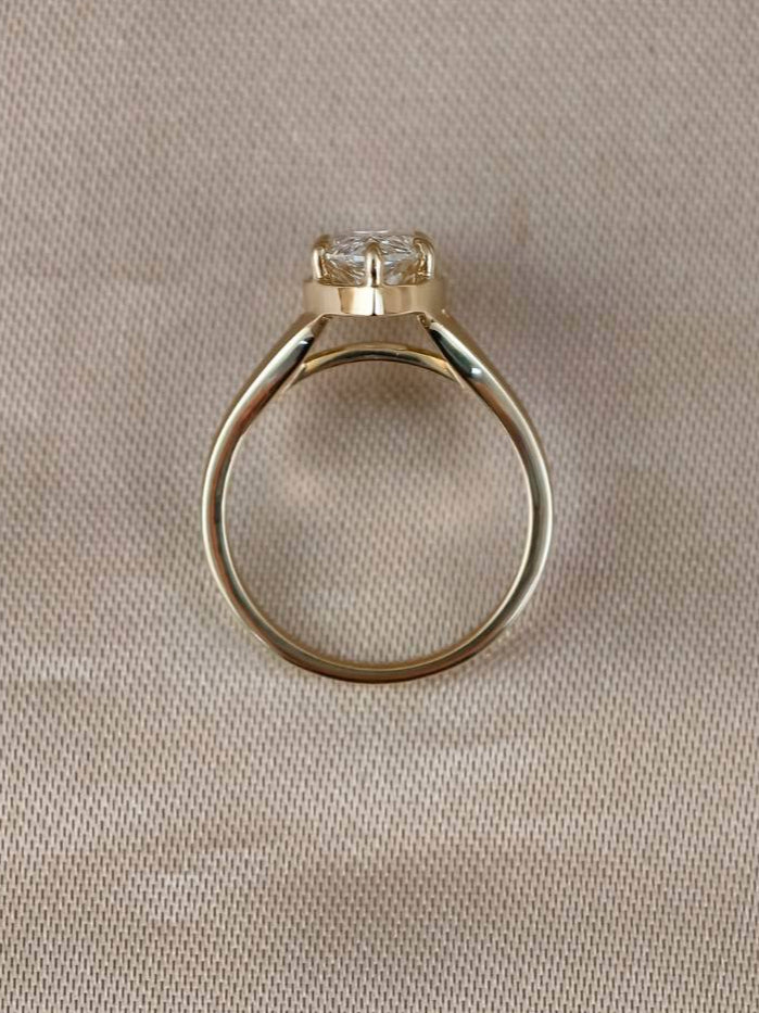 Marquise Bezel Prong solitaire Lab grown diamond Ring