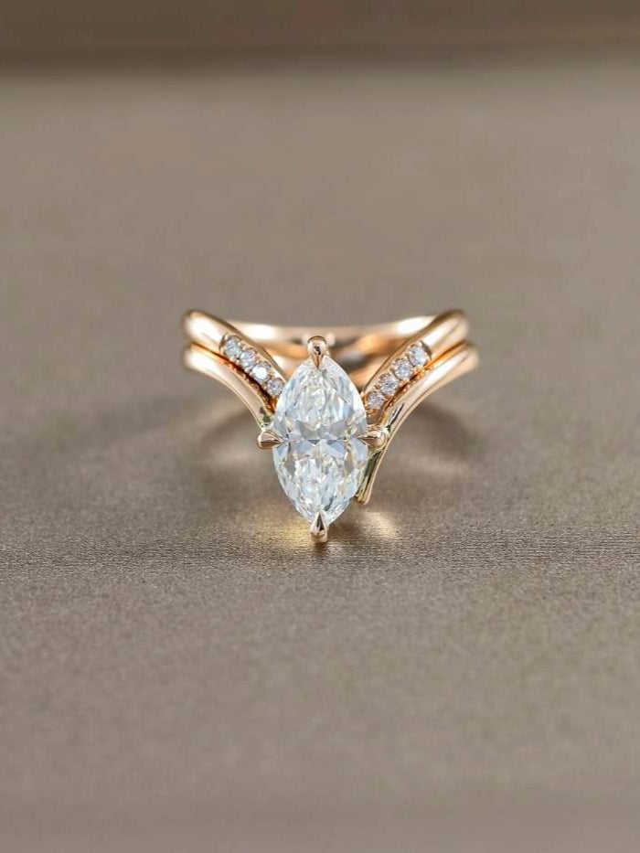 Aurora Marquise Infinity Twist Lab Grown Diamond Engagement Ring | IGI Certified