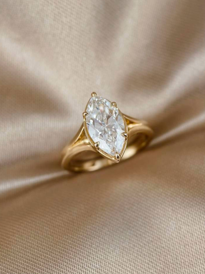 Marquise Bezel Prong solitaire Lab grown diamond Ring