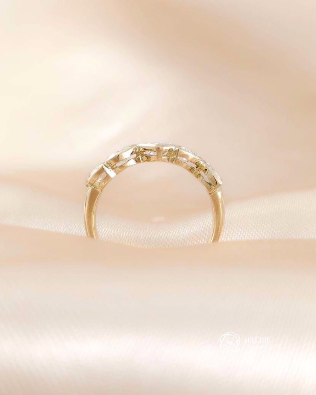 Mix Fancy Diamond Bezel Wedding Ring
