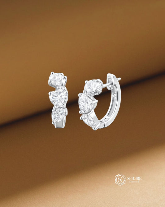 Mix_Fancy_lab grown Diamond_Hoop_Earring in white gold by Sphere diamond Bangkok Thailand
