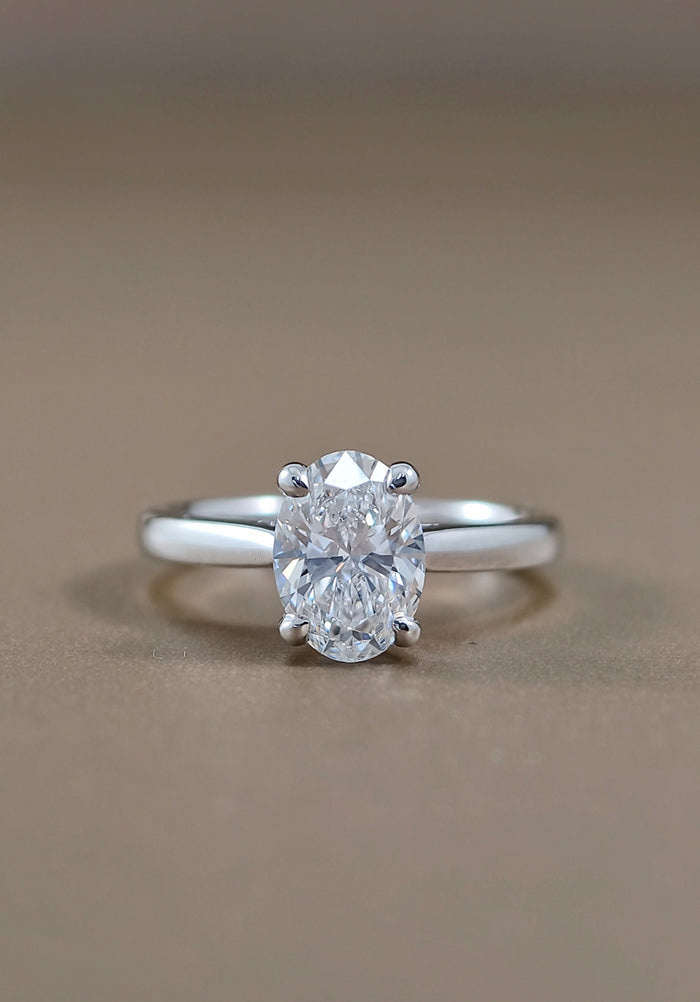 Aveline Oval Cut V-Shape Cathedral Lab Grown Diamond Engagement Ring by Sphere Diamond Bangkok