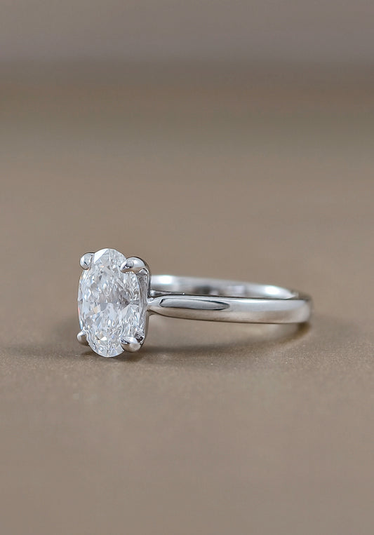 Aveline Oval Cut V-Shape Cathedral Lab Grown Diamond Engagement Ring by Sphere Diamond Bangkok