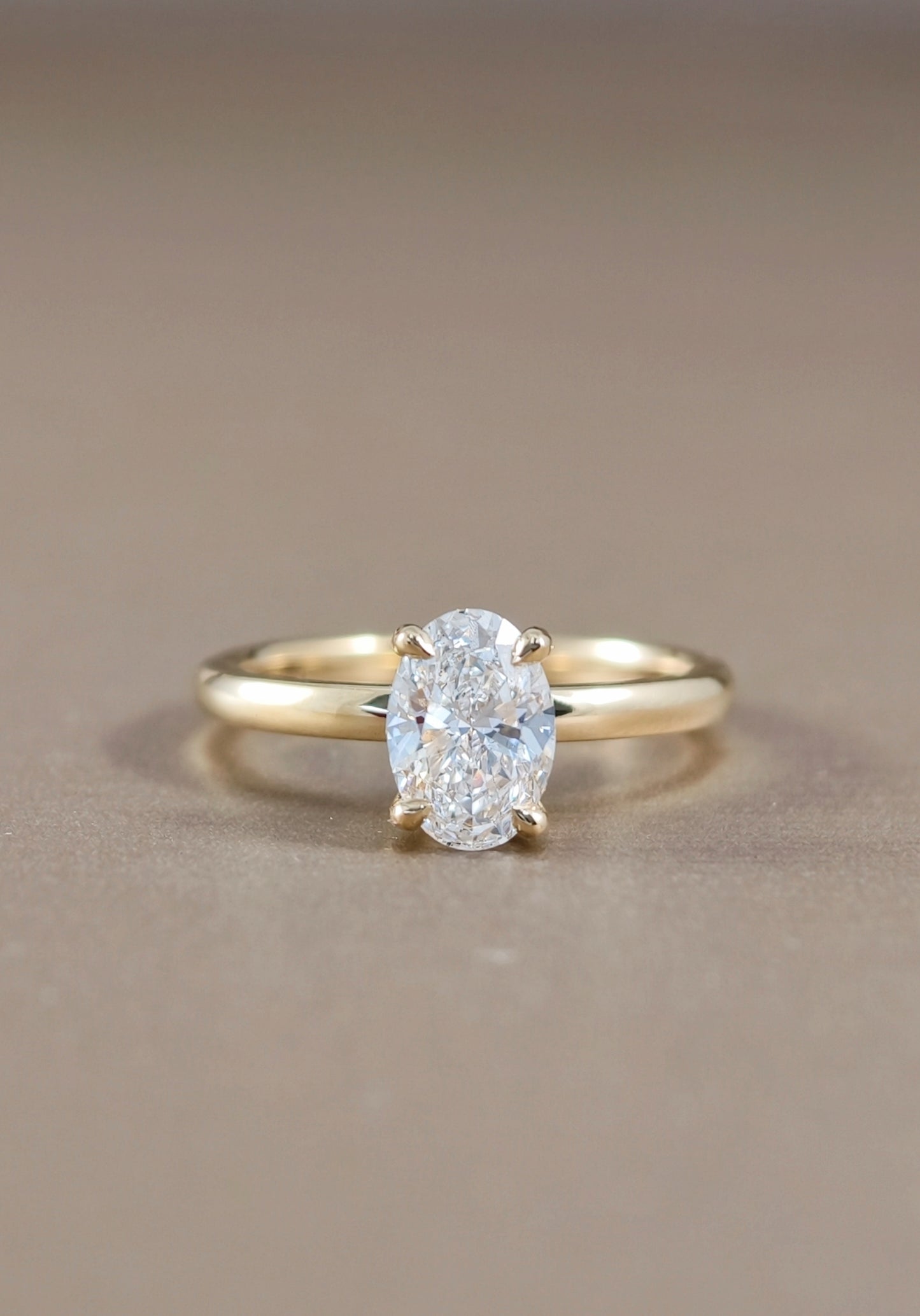 Oval Solitaire 1 carat lab grown diamond ring