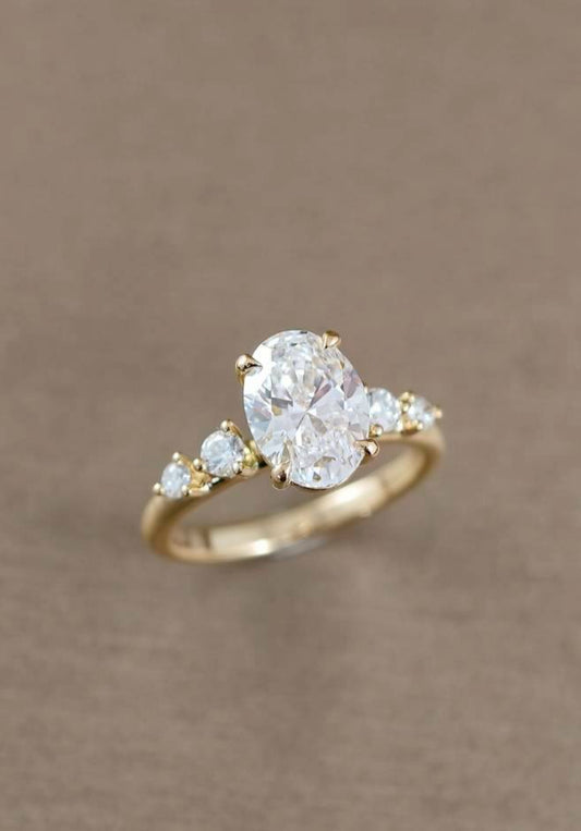 Oval Laura Lab grown diamond Engagement Ring in Gold