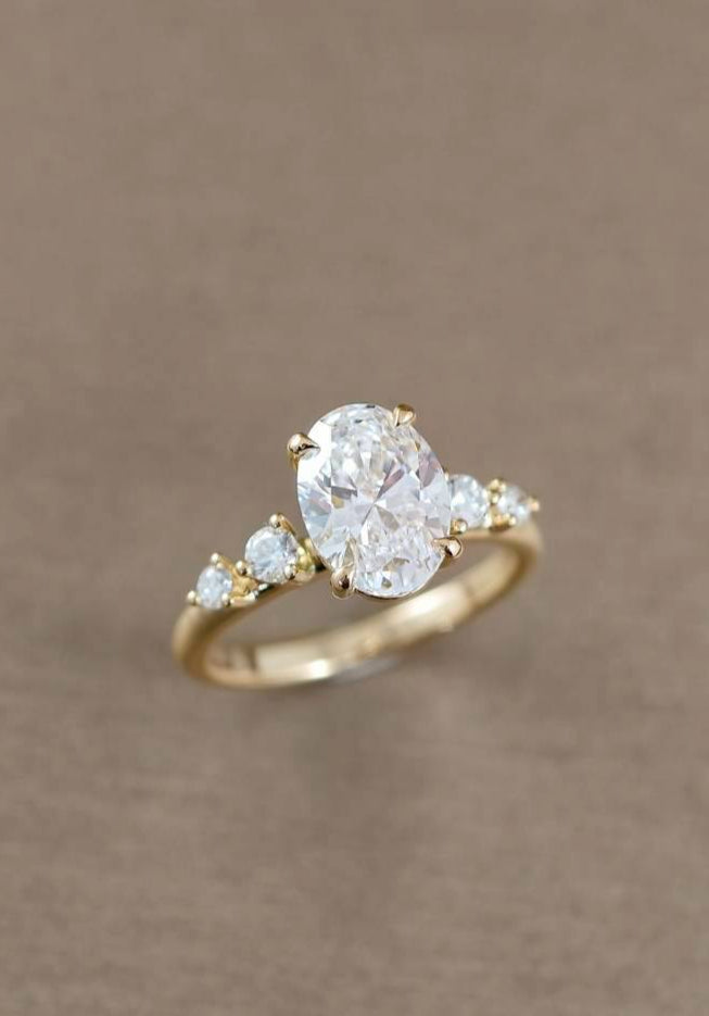 Oval Laura Lab grown diamond Engagement Ring in Gold