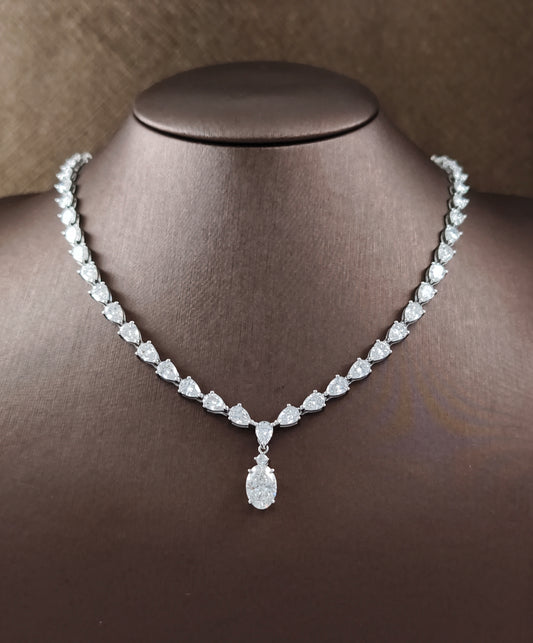 Oval pendant pear  Lab Grown Diamond Tennis Necklace by Sphere Diamond Bangkok Thailand