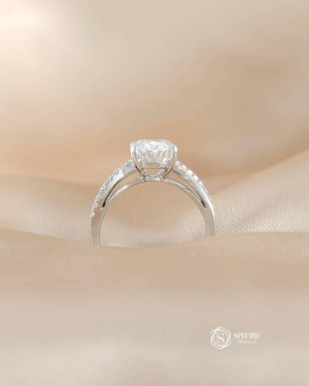 Oval cut diamond twist band