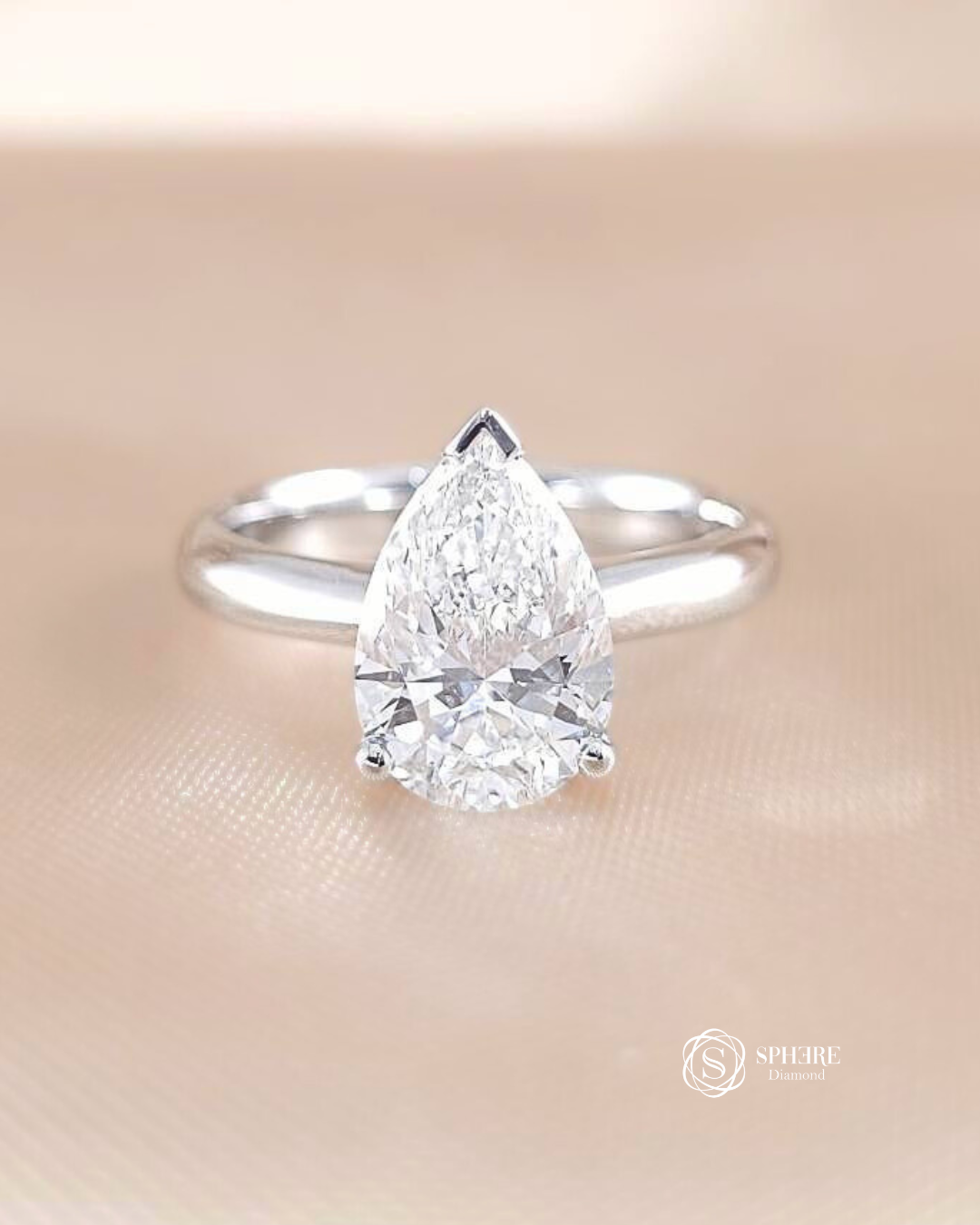 Pear Cut Diamond Solitaire