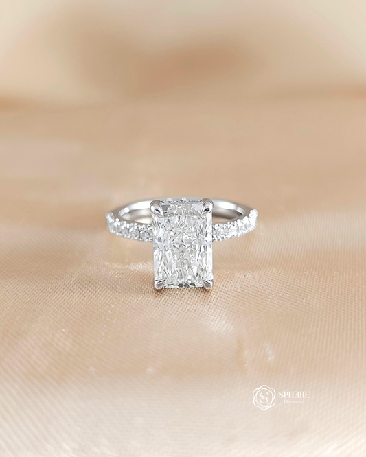 Radiant Cut wit pave ring