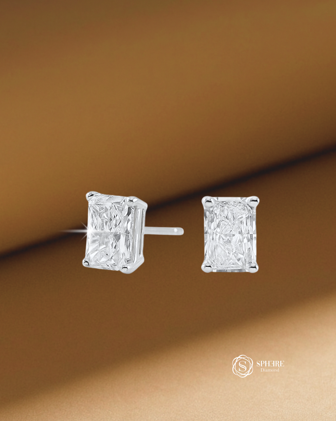 Radiant Cut Diamond Stud Earring