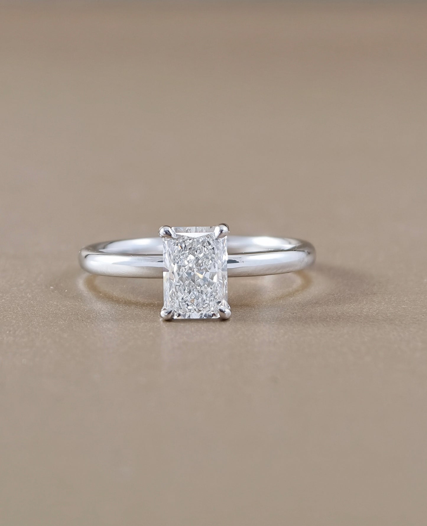 Radiant Cut Classic Solitaire Lab Grown Diamond Engagement Ring in White Gold by Sphere Diamond Bangkok Thailand