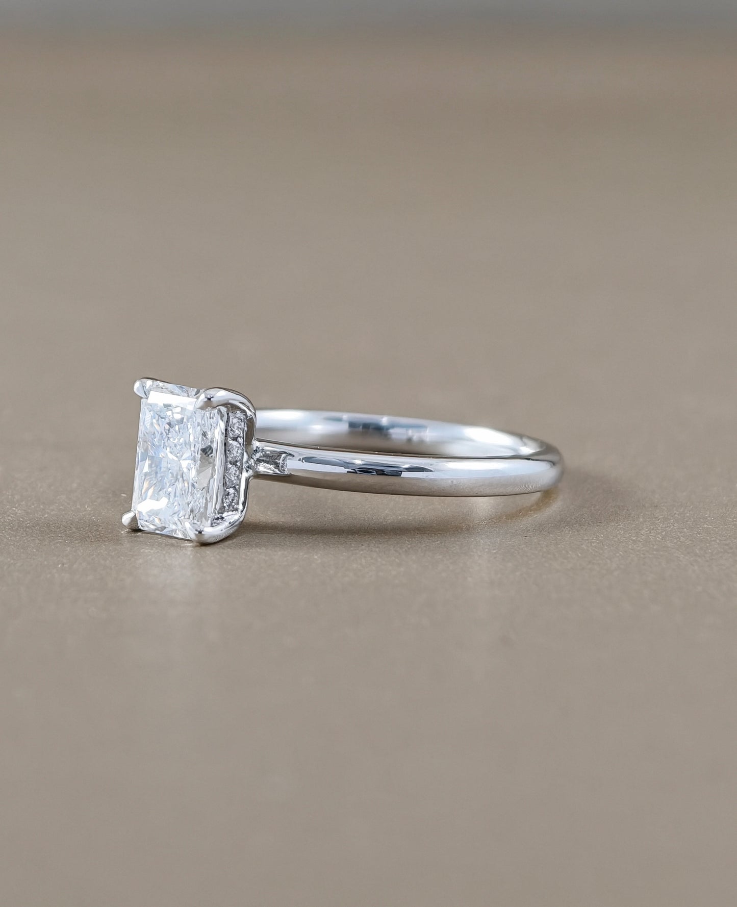 Radiant Cut Classic Solitaire Lab Grown Diamond Engagement Ring in White Gold by Sphere Diamond Bangkok Thailand
