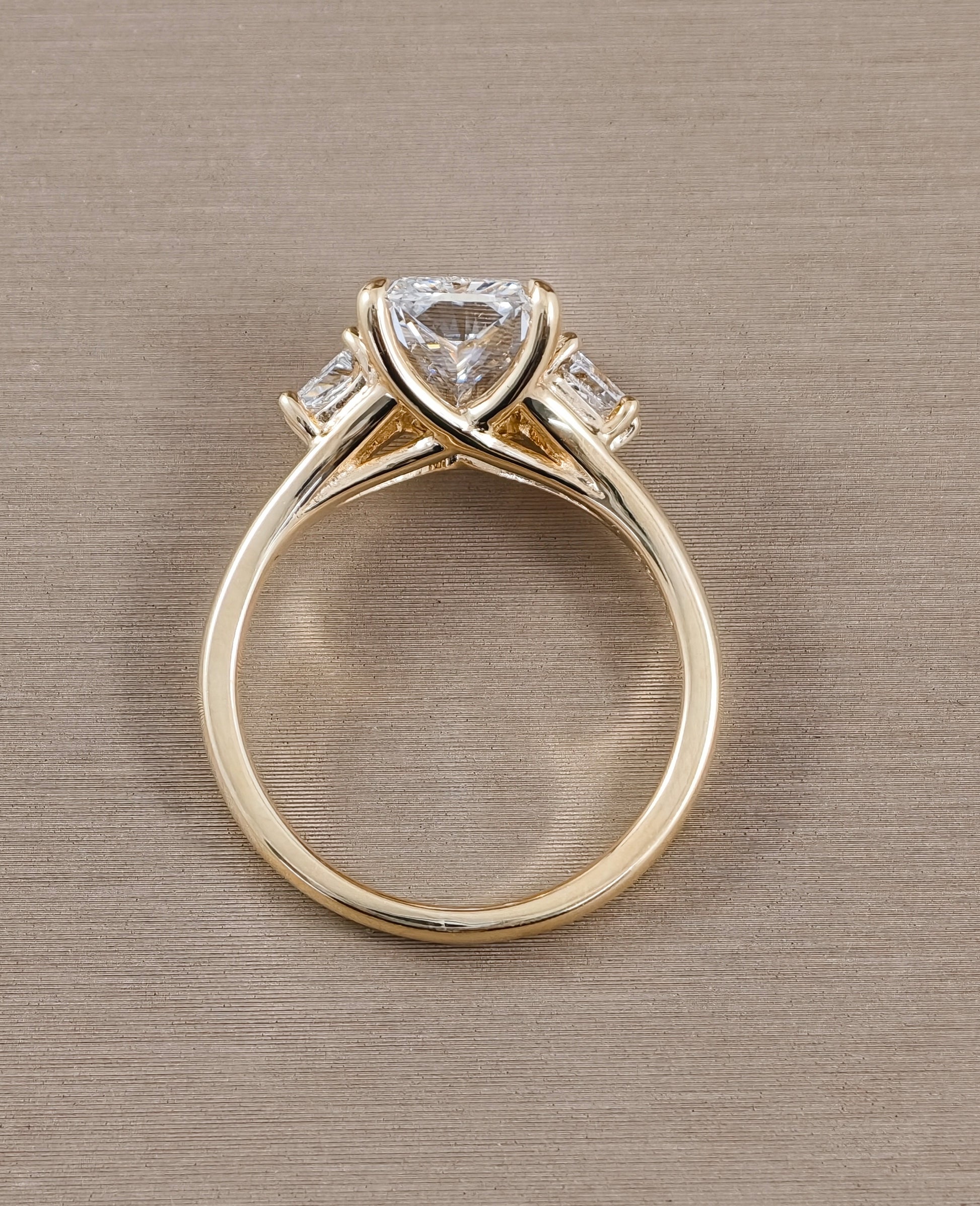Radiant Cut Classic Solitaire Lab Grown Diamond Engagement Ring in Yellow Gold by Sphere Diamond Bangkok Thailand