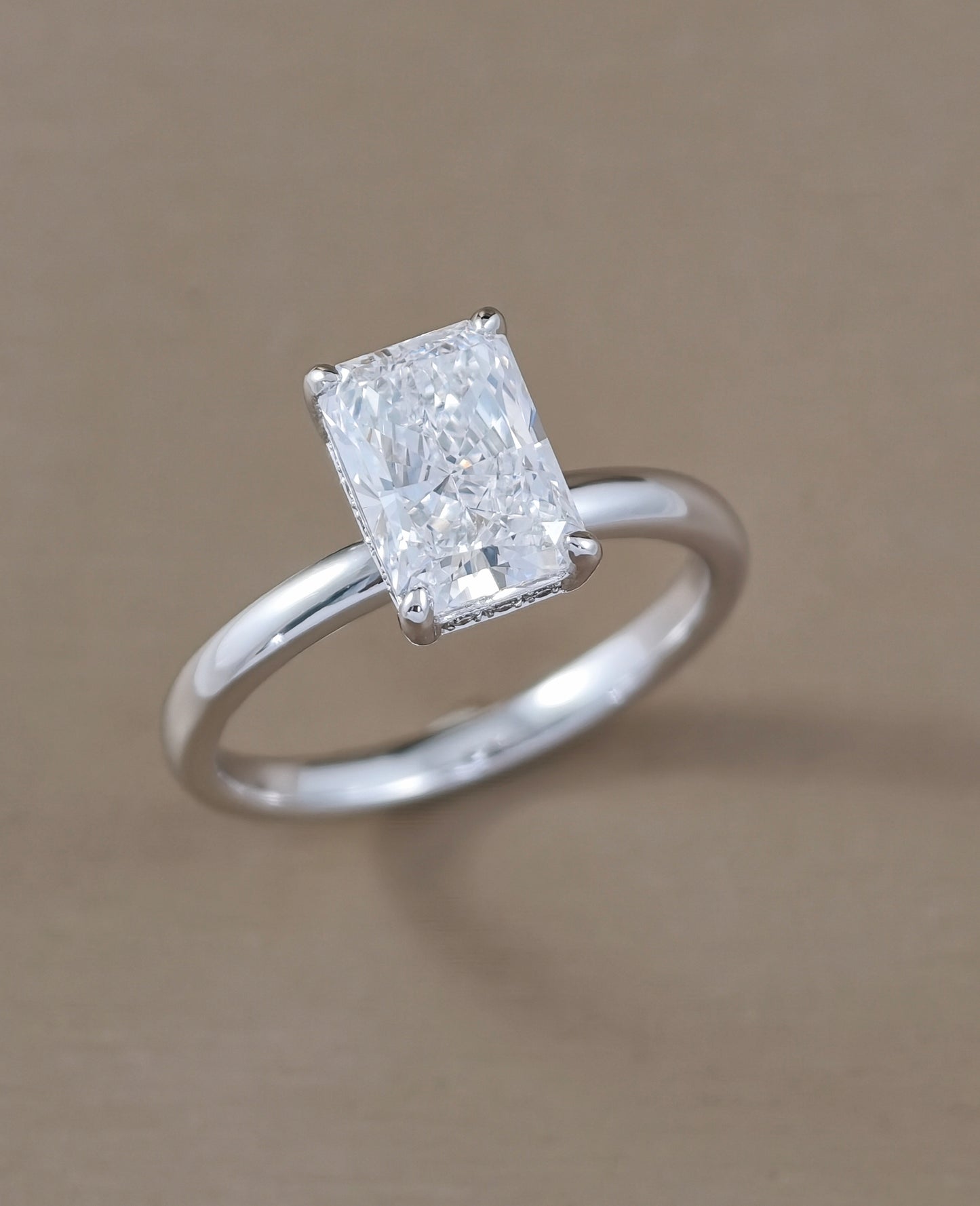 Lumière Radiant Cut Lab Grown Diamond Solitaire Engagement Ring| IGI Certified