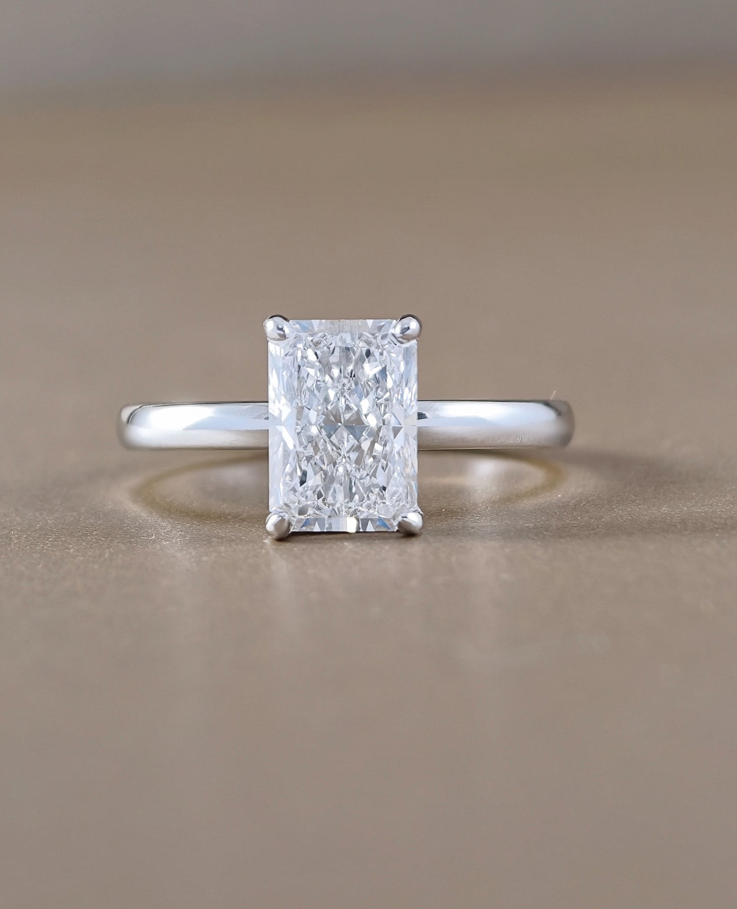 Lumière Radiant Cut Lab Grown Diamond Solitaire Engagement Ring| IGI Certified