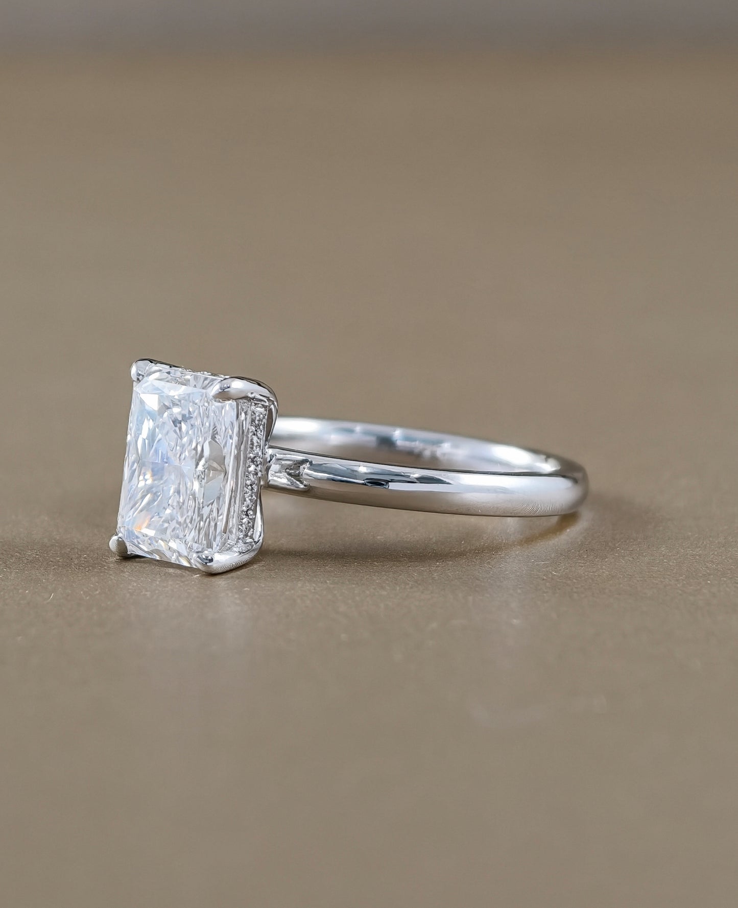 Lumière Radiant Cut Lab Grown Diamond Solitaire Engagement Ring| IGI Certified