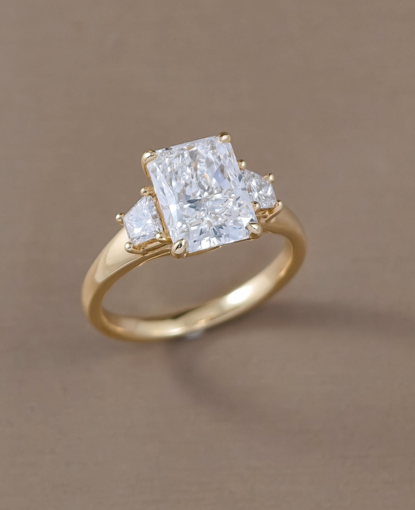 Aurelia Radiant Cut Lab Grown Diamond Three Stone Engagement Ring by Sphere Diamond Bangkok Thailand