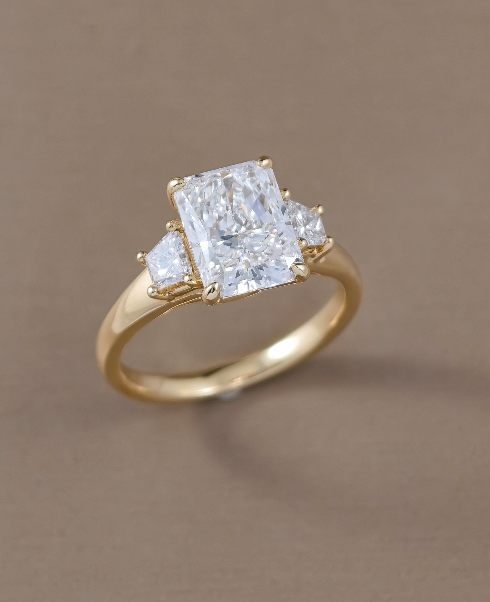 Aurelia Radiant Cut Lab Grown Diamond Three Stone Engagement Ring by Sphere Diamond Bangkok Thailand