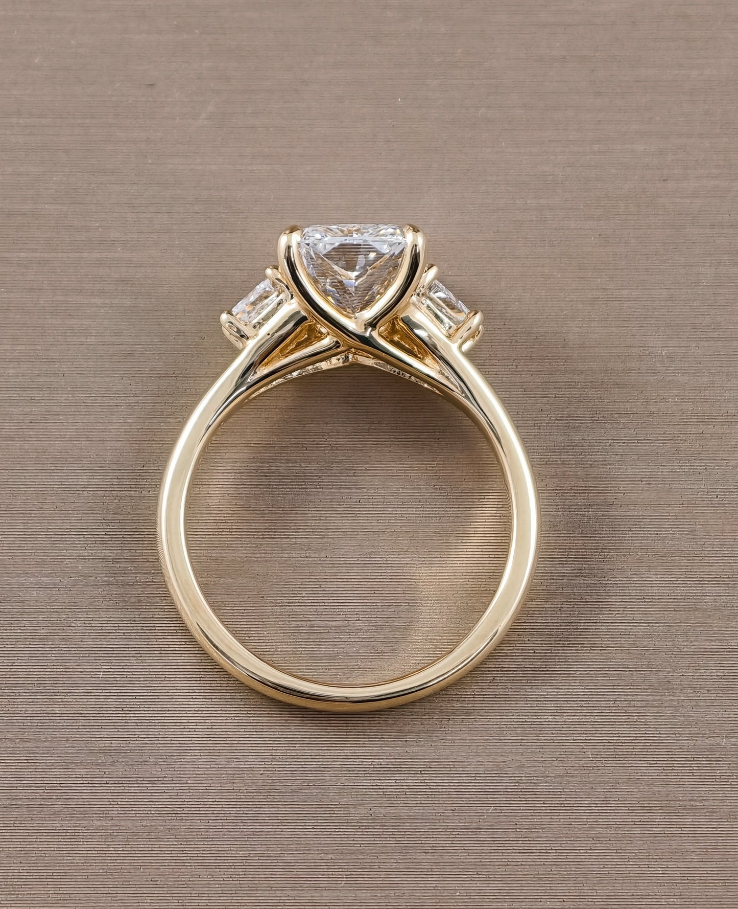 Aurelia Radiant Cut Lab Grown Diamond Three Stone Engagement Ring by Sphere Diamond Bangkok Thailand