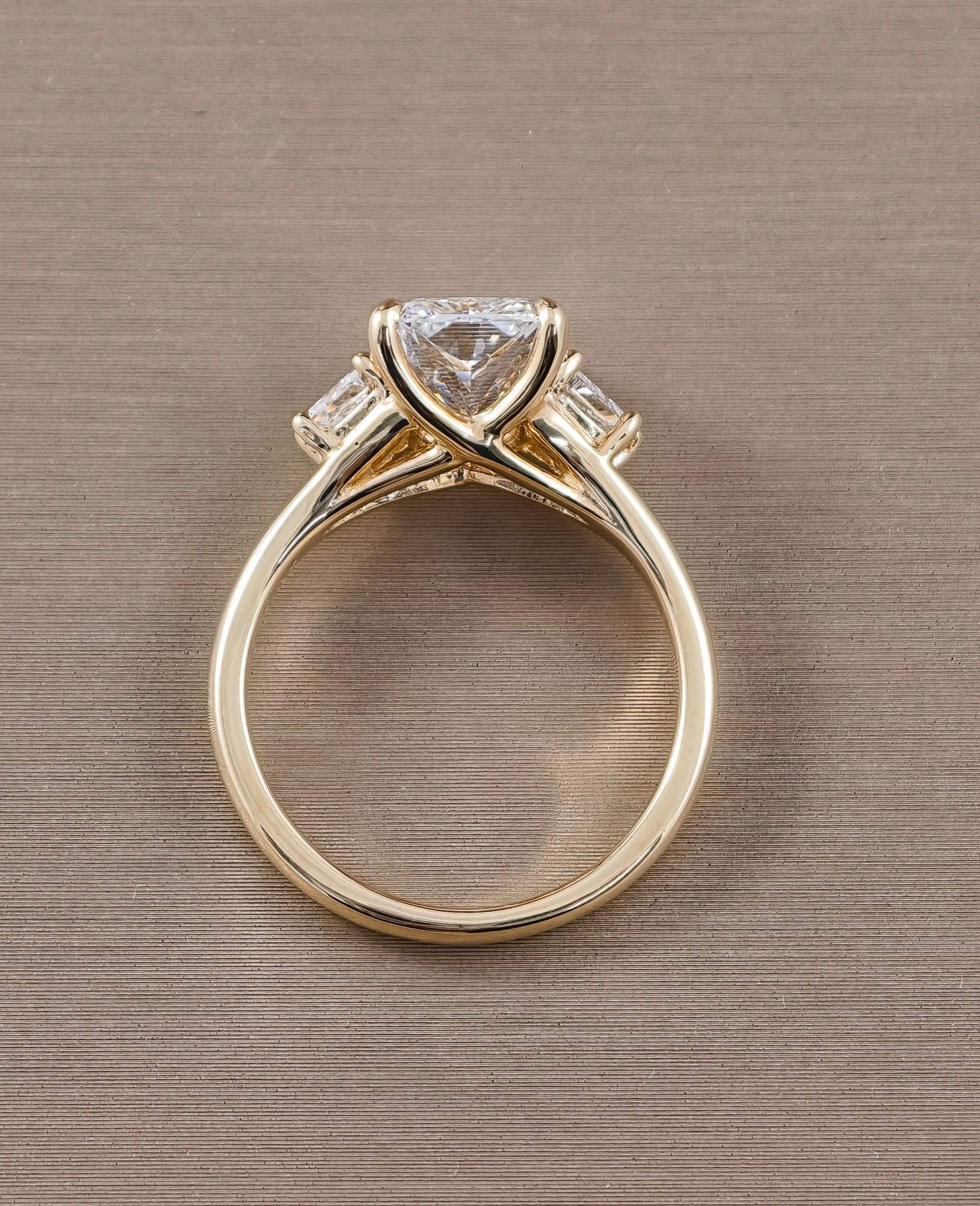 Aurelia Radiant Cut Lab Grown Diamond Three Stone Engagement Ring by Sphere Diamond Bangkok Thailand