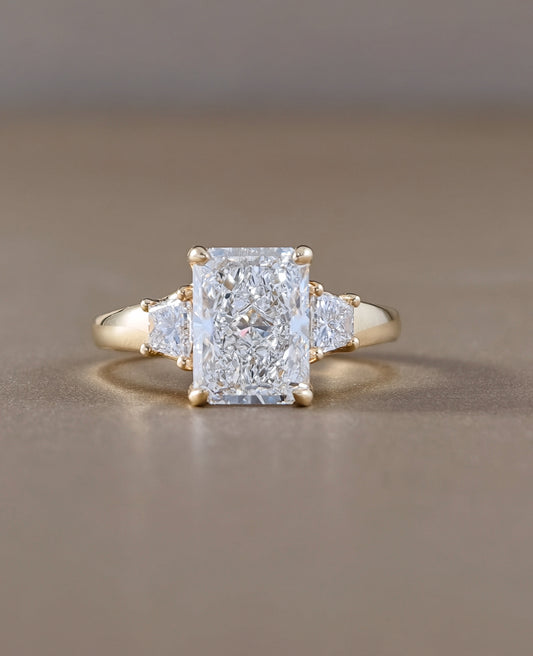 Aurelia Radiant Cut Lab Grown Diamond Three Stone Engagement Ring by Sphere Diamond Bangkok Thailand