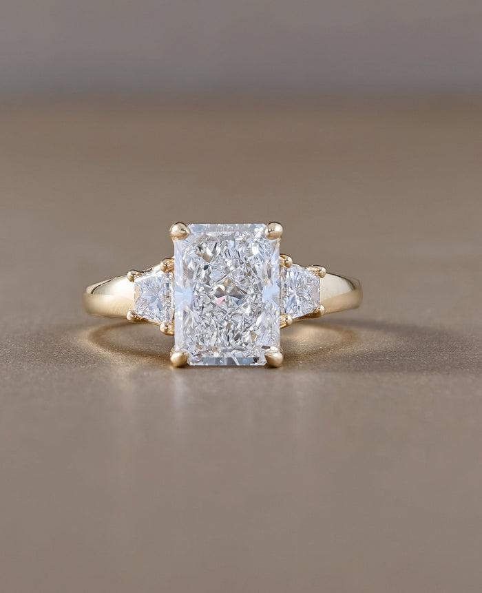 Aurelia Radiant Cut Lab Grown Diamond Three Stone Engagement Ring by Sphere Diamond Bangkok Thailand
