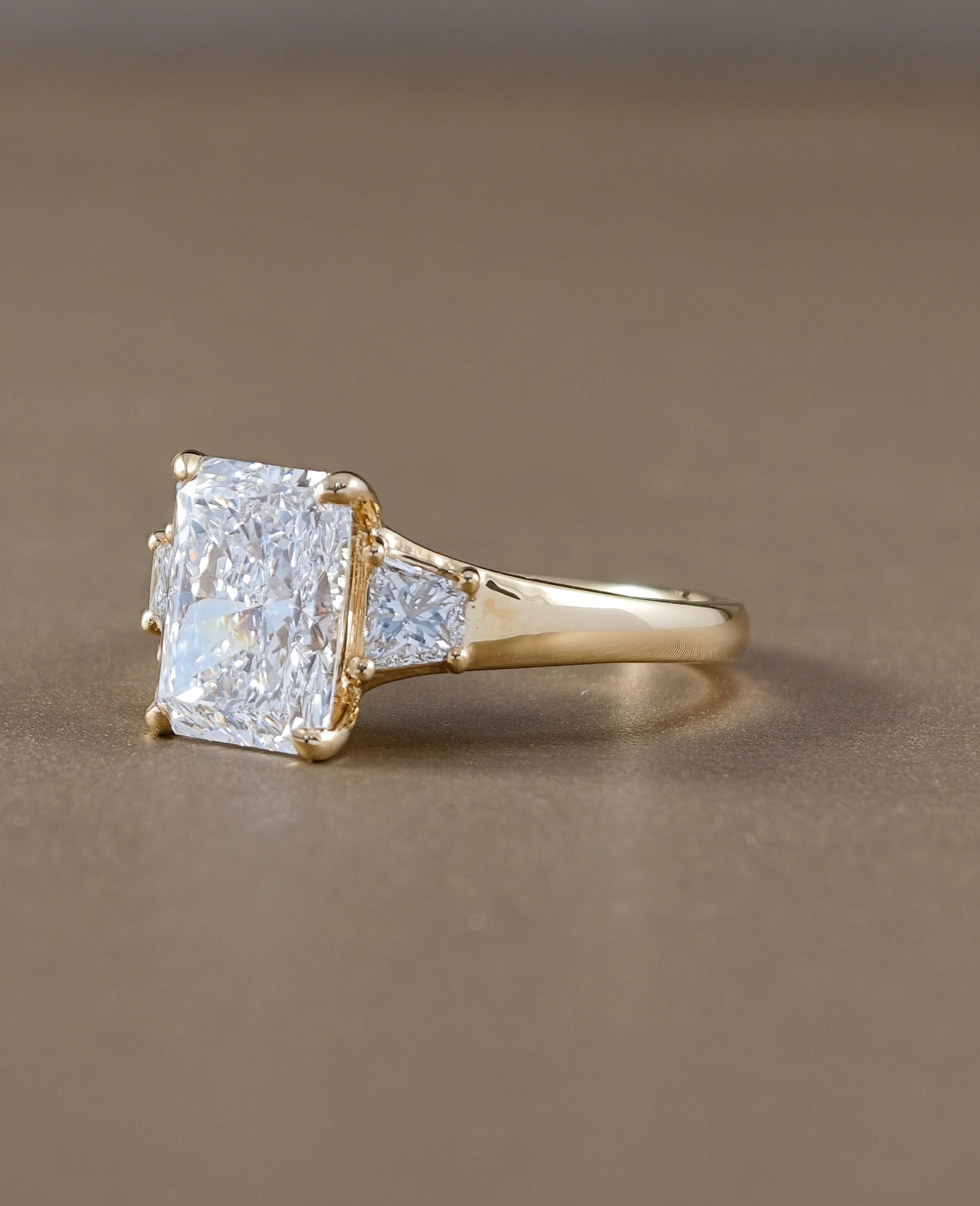 Aurelia Radiant Cut Lab Grown Diamond Three Stone Engagement Ring by Sphere Diamond Bangkok Thailand