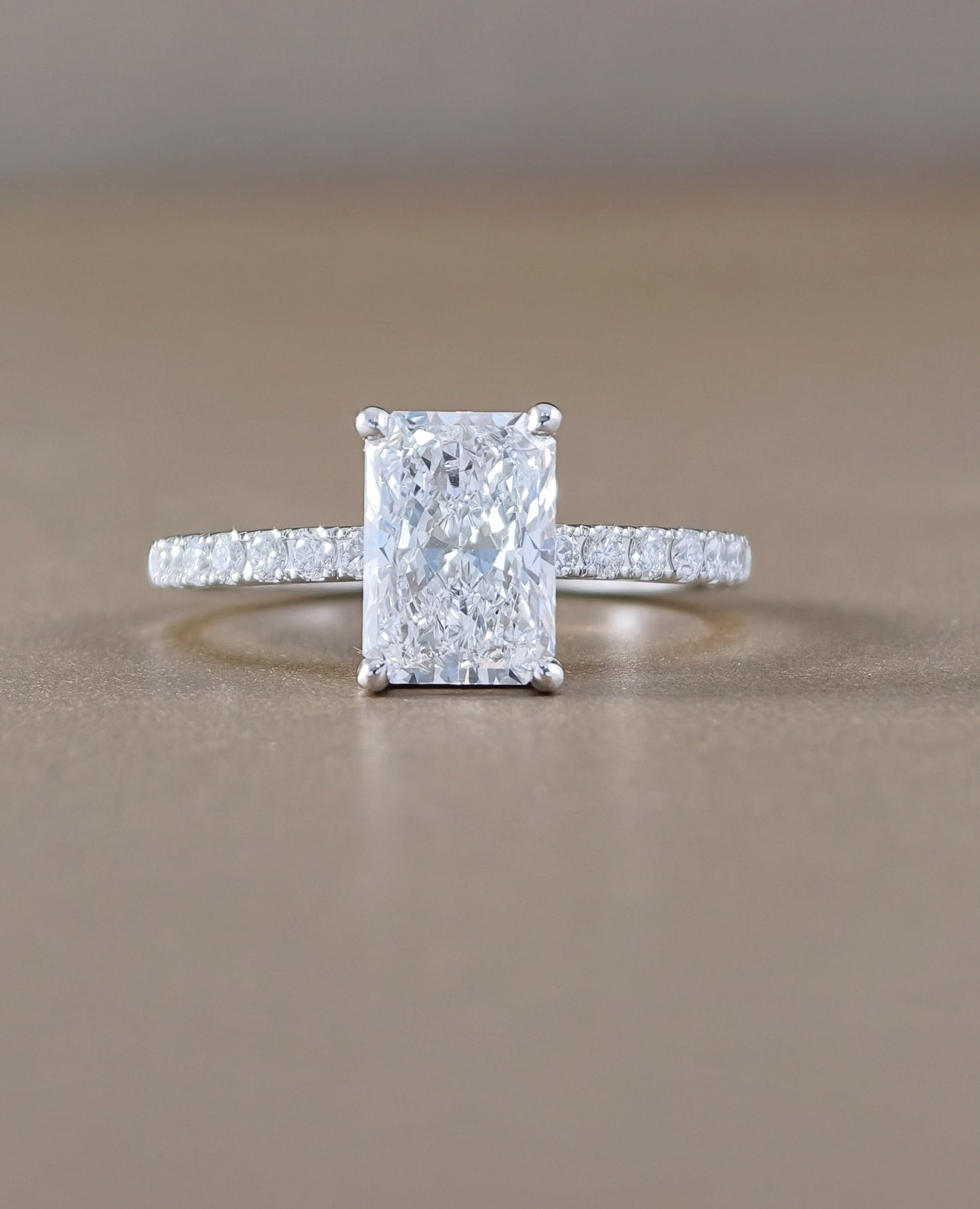 Elysian Radiant Cut Pavé Lab Grown Diamond Engagement Ring by Sphere Diamond Bangkok Thailand