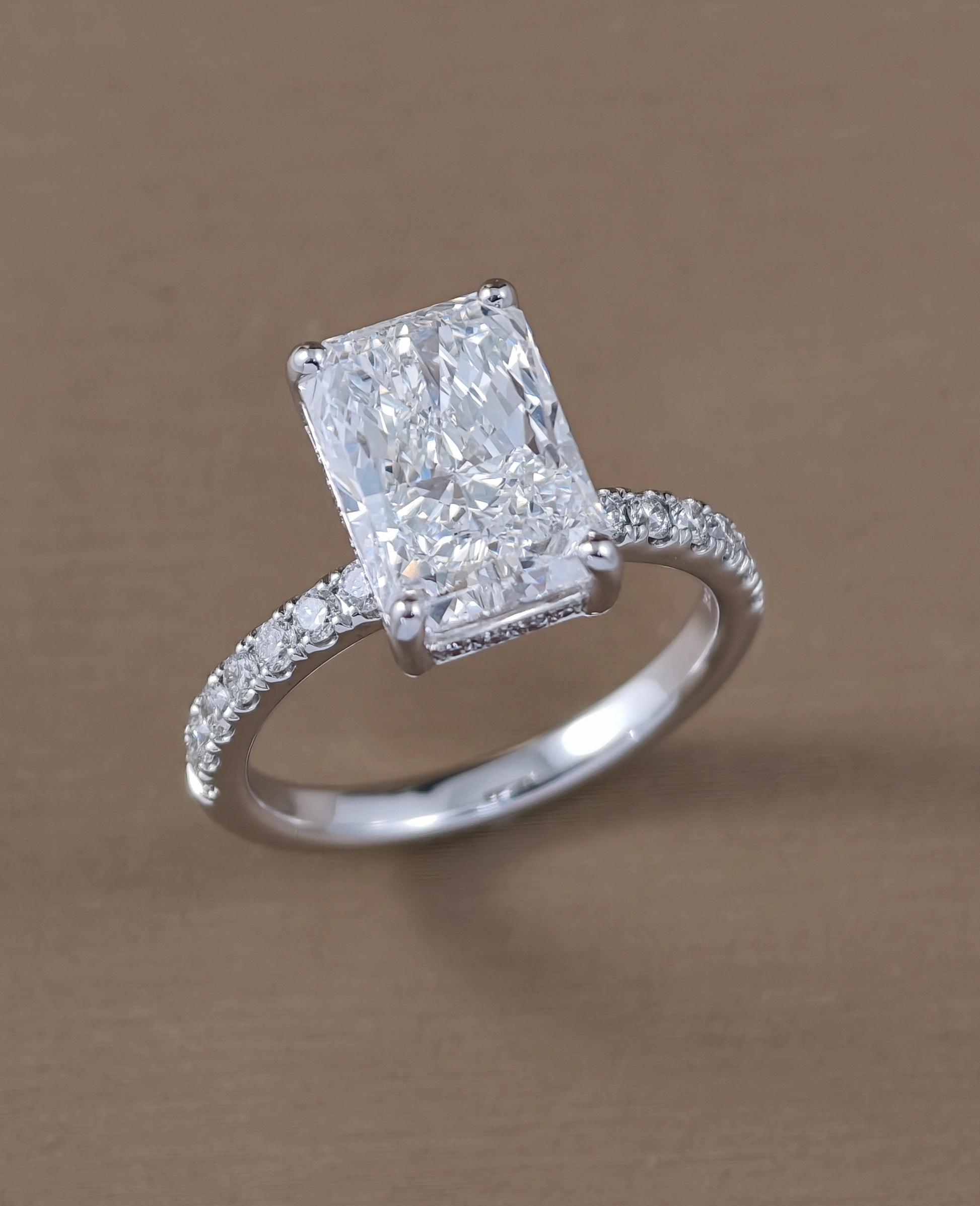 Étoile Radiant Cut Pavé Lab Grown Diamond Engagement Ring by Sphere Diamond Bangkok Thailand