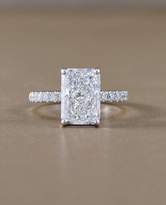 Étoile Radiant Cut Pavé Lab Grown Diamond Engagement Ring by Sphere Diamond Bangkok Thailand