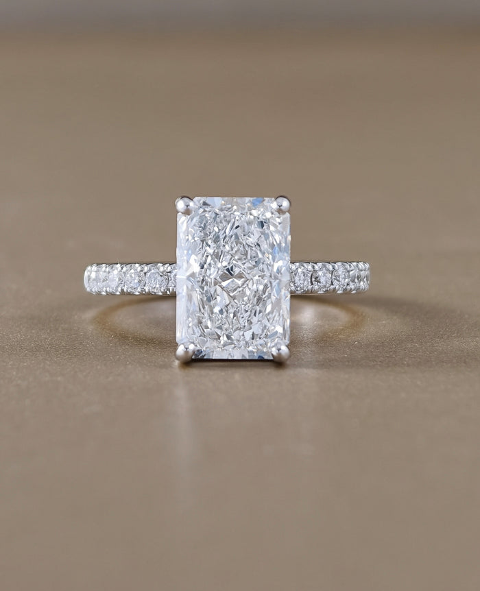 Étoile Radiant Cut Pavé Lab Grown Diamond Engagement Ring by Sphere Diamond Bangkok Thailand