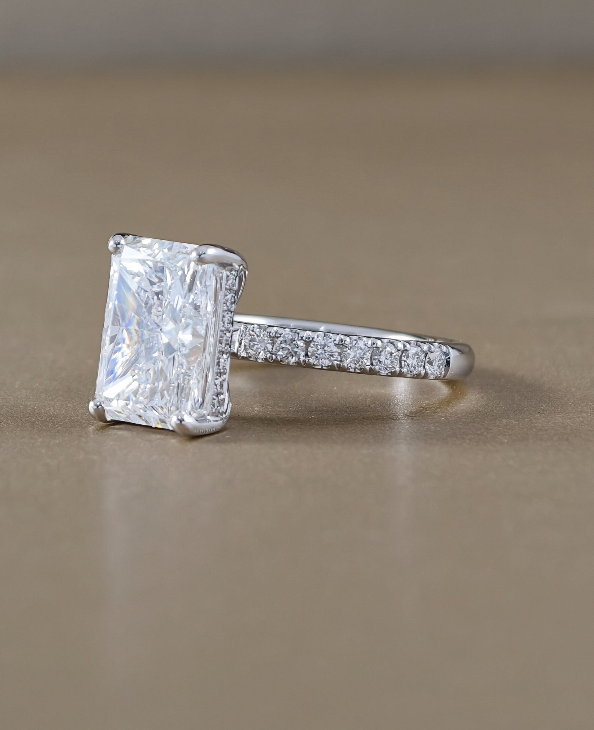 Étoile Radiant Cut Pavé Lab Grown Diamond Engagement Ring by Sphere Diamond Bangkok Thailand