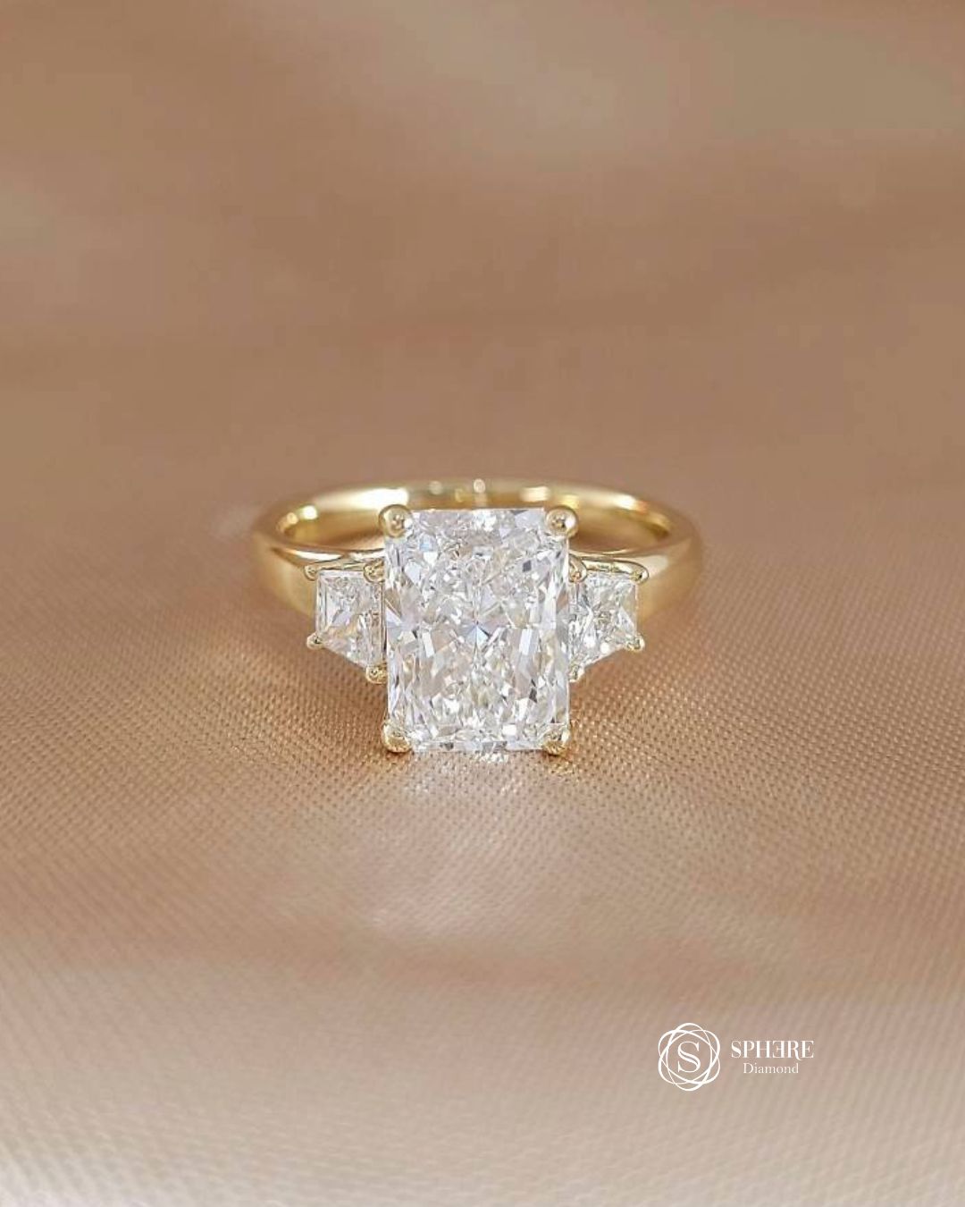 Three stone diamond ring