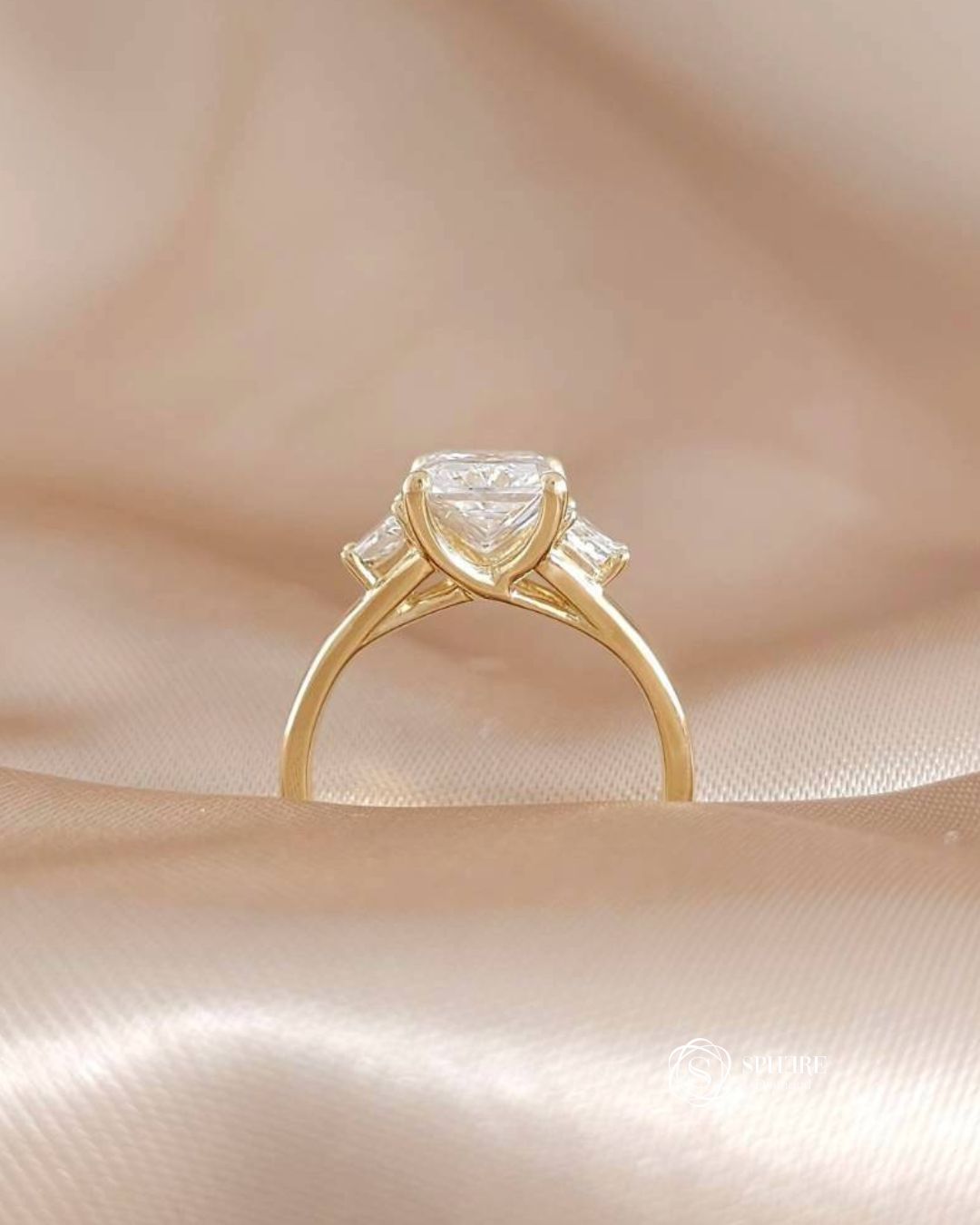 Three stone diamond ring