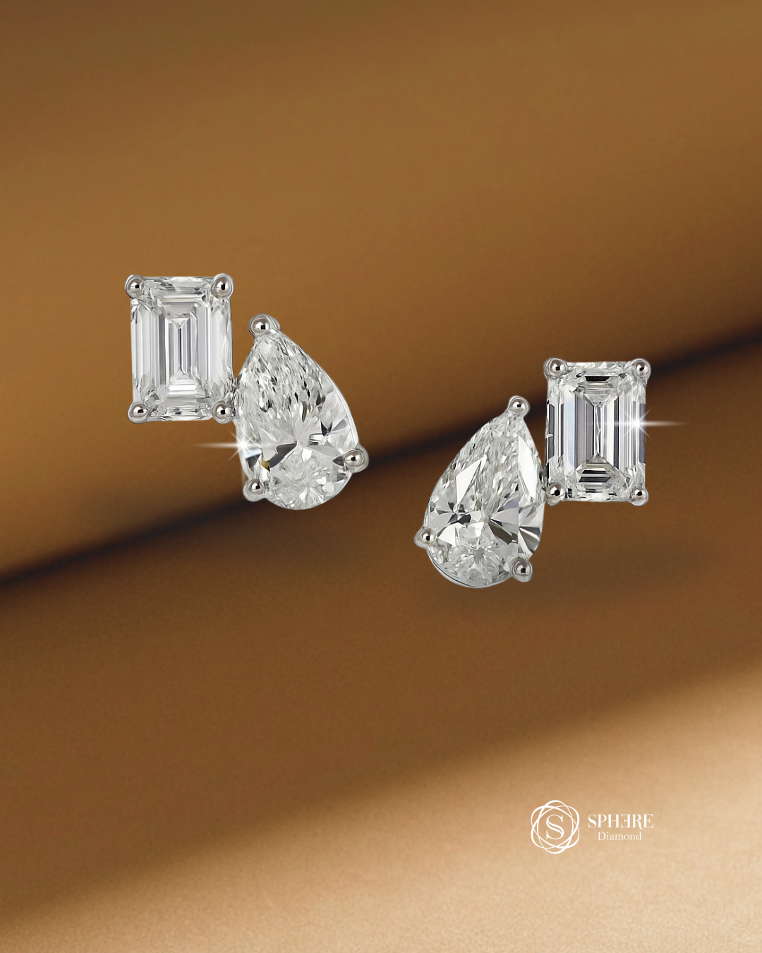 Toi Et Moi Earring - Emerald & Pear