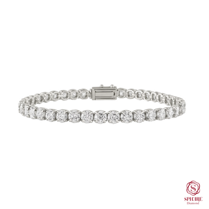 Classic Crown Setting Full Diamond Tennis Bracelet