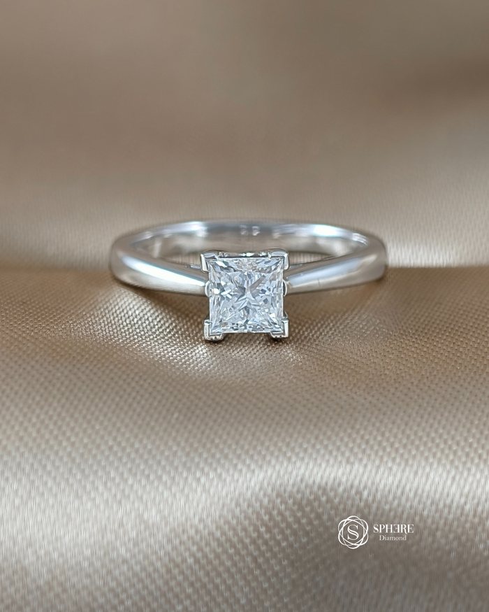 V-Prong Princess Cut Solitaire