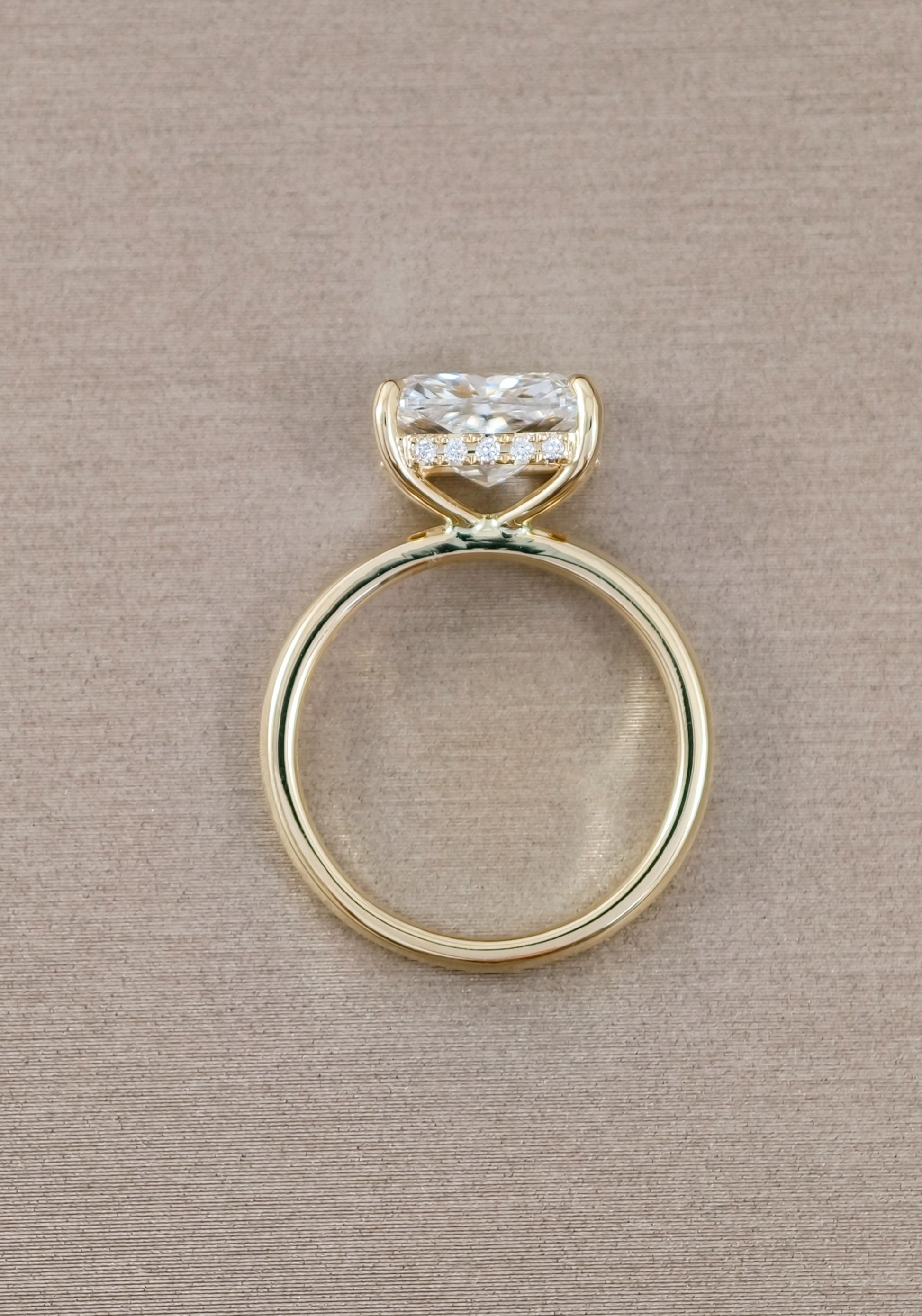 Gallery view of Aria East-West Cushion Lab Grown Diamond Engagement Ring with IGI Certified Lab Grown Diamond