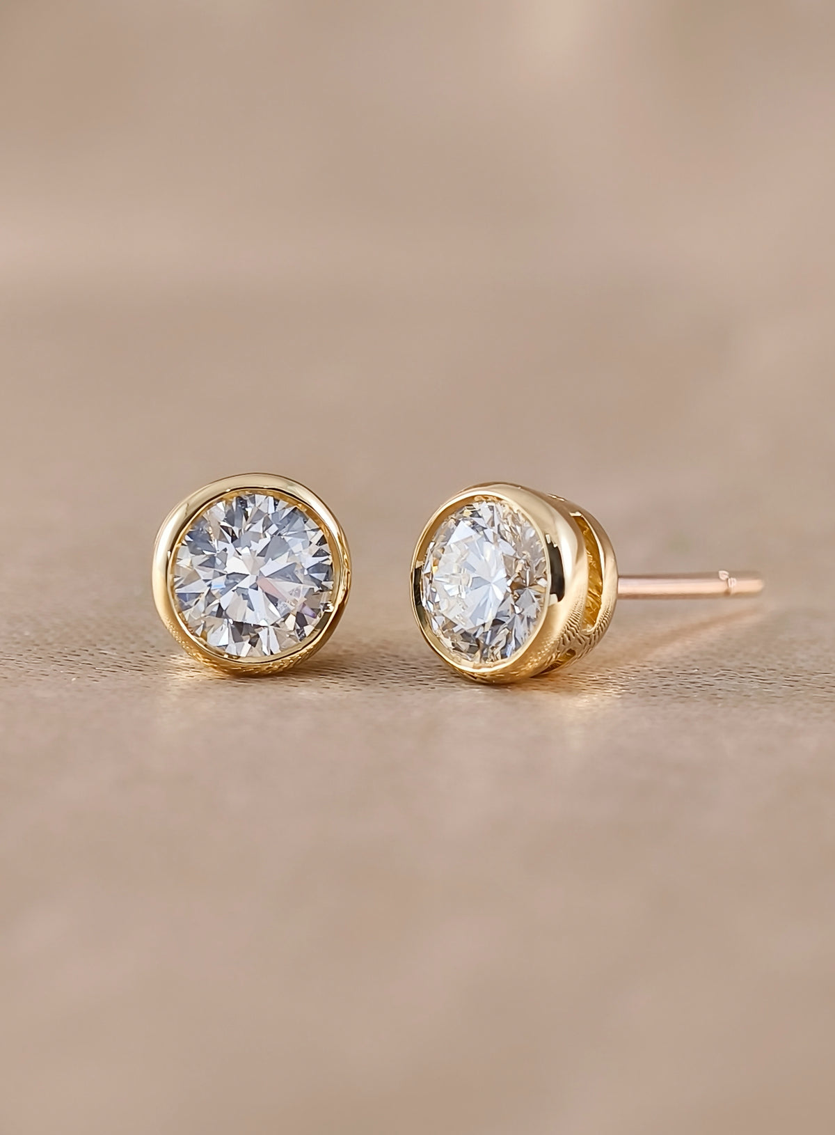 Amora Bezel Stud Earrings