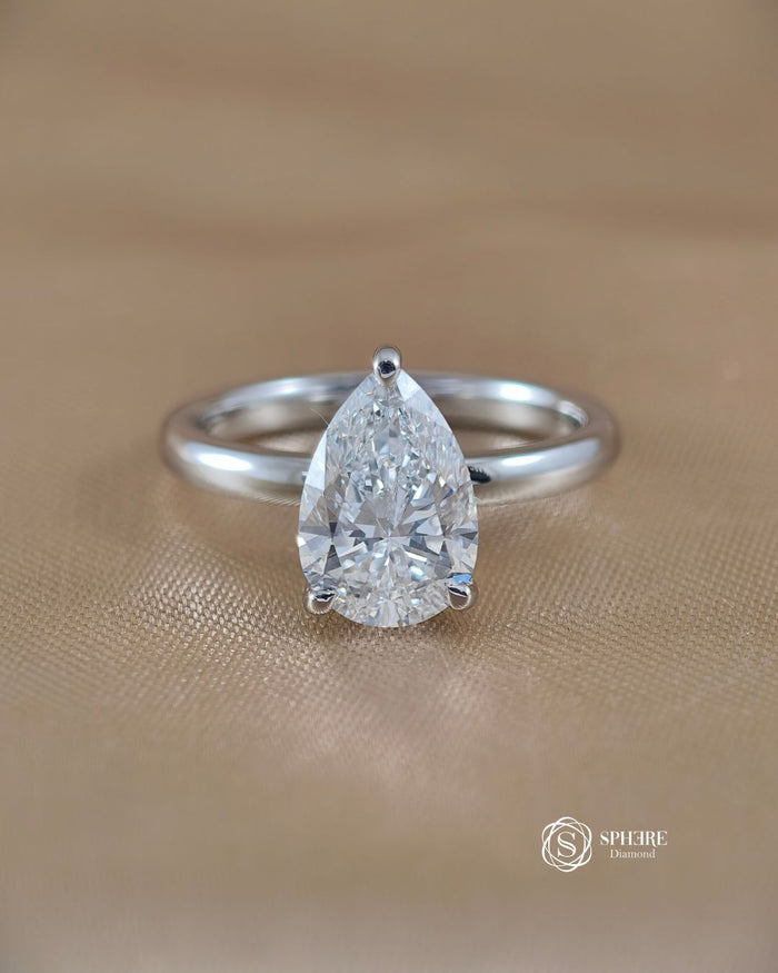 Pear Lab Grown Diamond Solitaire Engagement Ring in Bangkok | Sphere Diamond