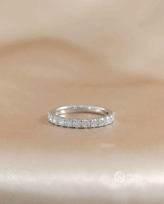 Round Cut Diamond Half Eternity Ring